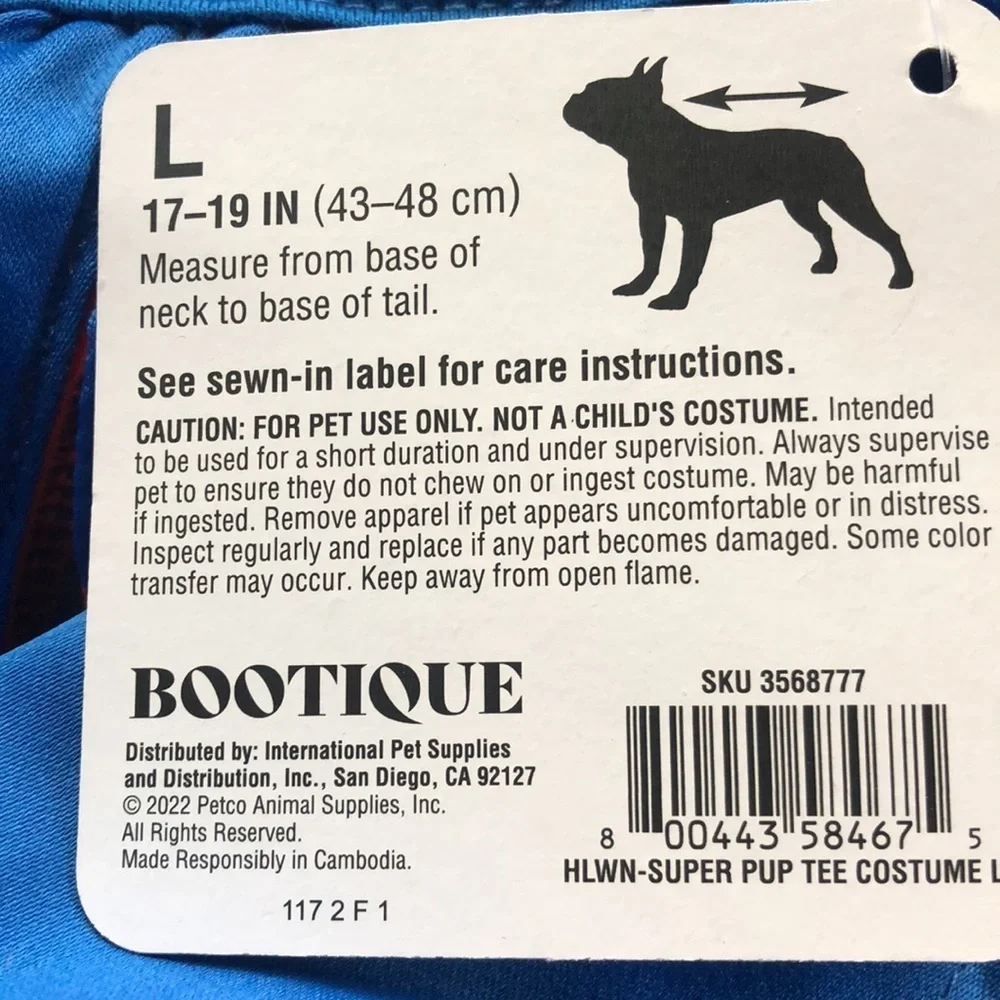 NWT Bootique Super Pup Dog Halloween Costume L